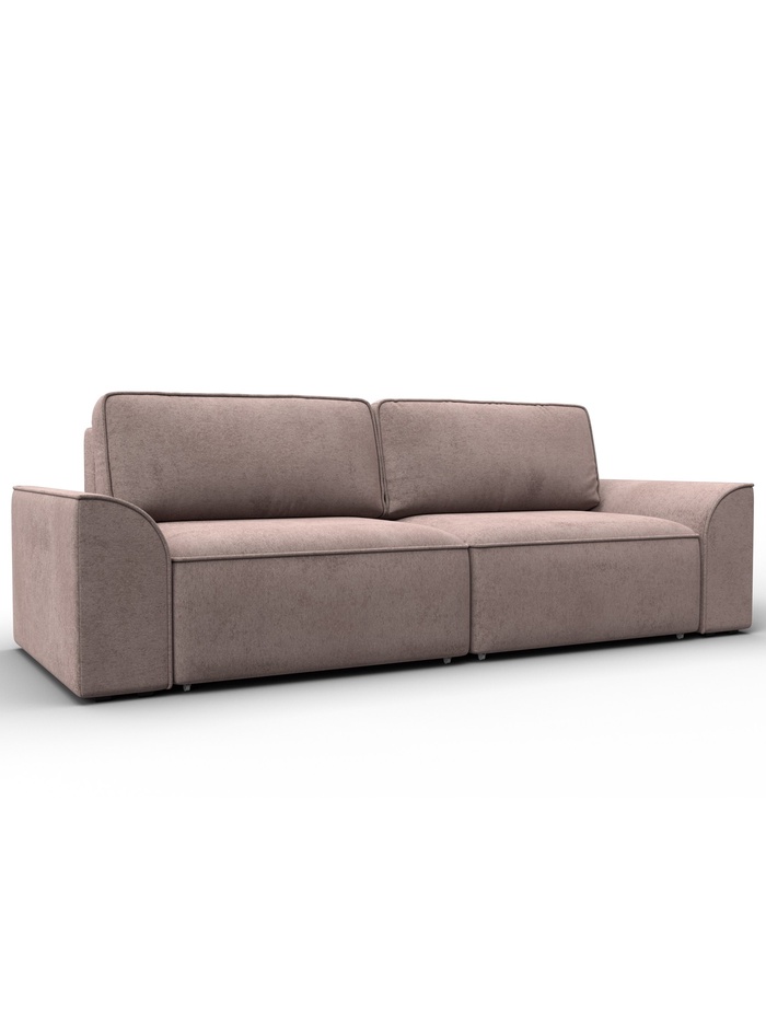 Диван прямой «Лига – 048», НПБ, механизм еврокнижка, велюр, цвет бежевый - Фото 1