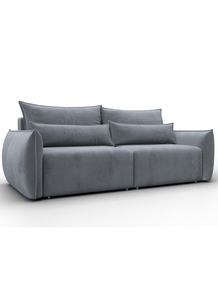 Диван прямой «Лига – 051», НПБ, механизм еврокнижка, велюр, цвет серый - Фото 1