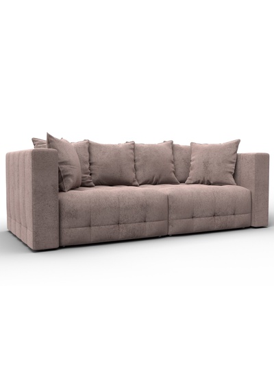 Диван прямой «Лига – 052», НПБ, механизм еврокнижка, велюр, цвет бежевый