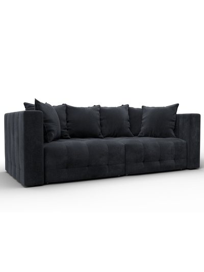 Диван прямой «Лига – 052», НПБ, механизм еврокнижка, велюр, цвет темно-серый