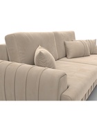 Диван прямой «Лига – 057», НПБ, механизм еврокнижка, велюр, цвет бежевый - Фото 4