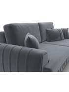 Диван прямой «Лига – 057», НПБ, механизм еврокнижка, велюр, цвет серый - Фото 4