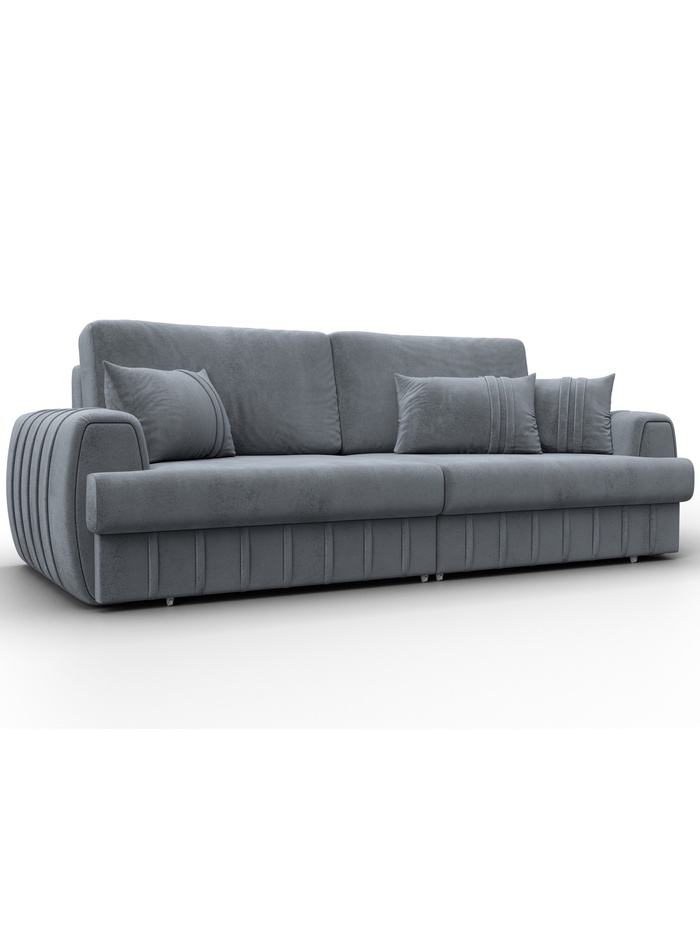 Диван прямой «Лига – 057», НПБ, механизм еврокнижка, велюр, цвет серый - Фото 1