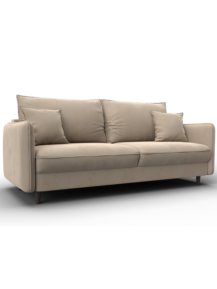 Диван прямой «Лига - 064», НПБ, механизм тик-так, велюр, цвет бежевый