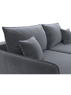 Диван прямой «Лига – 064», НПБ, механизм тик-так, велюр, цвет серый  (артикул 10998785)  большой выбор товаров оптом и в розницу по низким ценам с доставкой