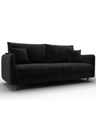 Диван прямой «Лига – 064», НПБ, механизм тик-так, велюр, цвет черный  (артикул 10998787)  большой выбор товаров оптом и в розницу по низким ценам с доставкой