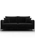 Диван прямой «Лига – 064», НПБ, механизм тик-так, велюр, цвет черный  (артикул 10998787)  большой выбор товаров оптом и в розницу по низким ценам с доставкой