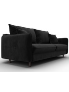 Диван прямой «Лига – 064», НПБ, механизм тик-так, велюр, цвет черный  (артикул 10998787)  большой выбор товаров оптом и в розницу по низким ценам с доставкой