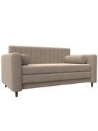 Диван прямой «Лига – 070», ППУ, механизм раскладной, велюр, цвет бежевый  (артикул 10998788)  большой выбор товаров оптом и в розницу по низким ценам с доставкой