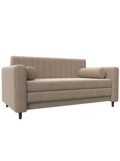 Диван прямой «Лига - 070», ППУ, механизм раскладной, велюр, цвет бежевый