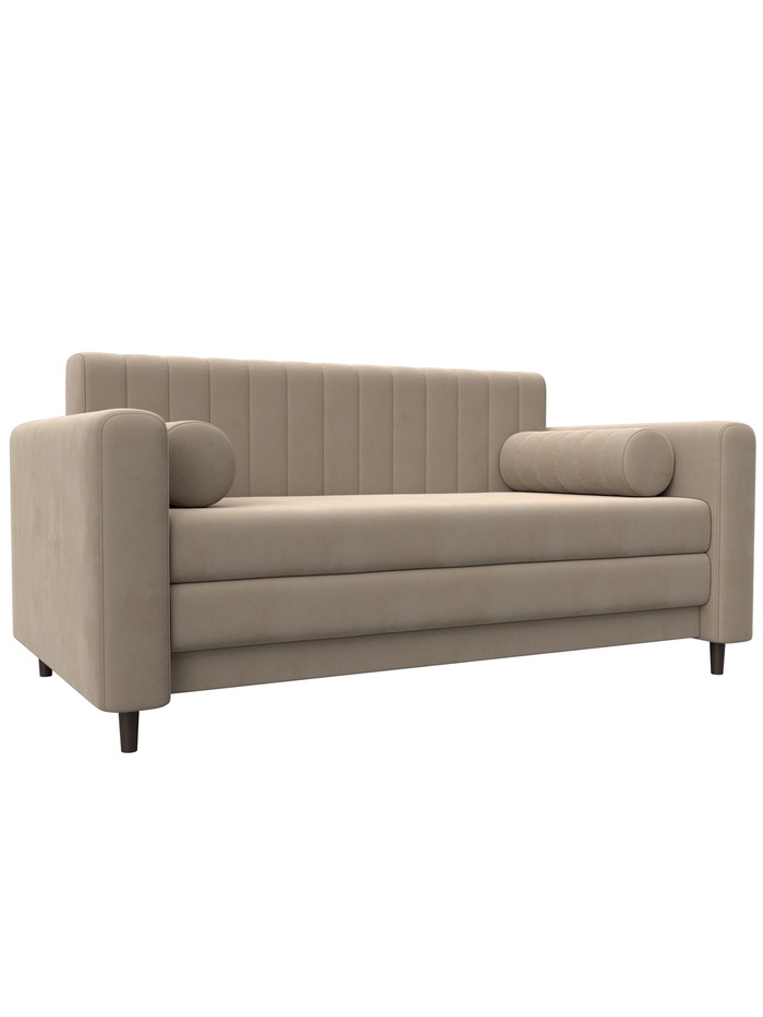 Диван прямой «Лига - 070», ППУ, механизм раскладной, велюр, цвет бежевый - Фото 1