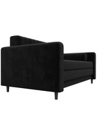 Диван прямой «Лига – 070», ППУ, механизм раскладной, велюр, цвет черный  (артикул 10998792)  большой выбор товаров оптом и в розницу по низким ценам с доставкой