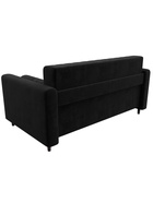 Диван прямой «Лига – 070», ППУ, механизм раскладной, велюр, цвет черный  (артикул 10998792)  большой выбор товаров оптом и в розницу по низким ценам с доставкой