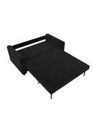 Диван прямой «Лига – 070», ППУ, механизм раскладной, велюр, цвет черный  (артикул 10998792)  большой выбор товаров оптом и в розницу по низким ценам с доставкой