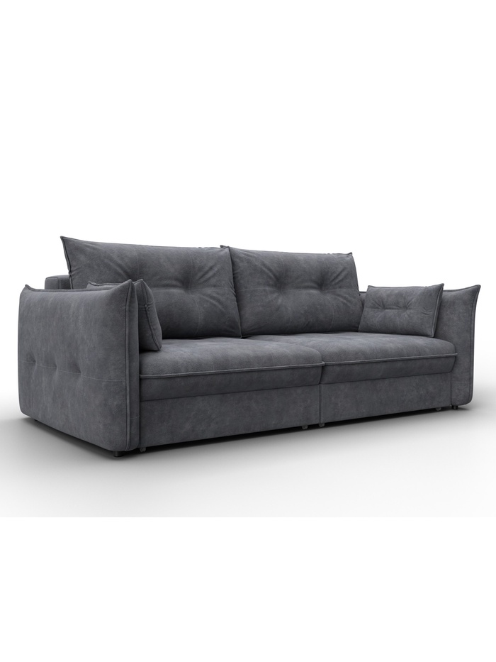 Диван прямой «Лига – 100», НПБ, механизм еврокнижка, велюр, цвет темно-серый - Фото 1