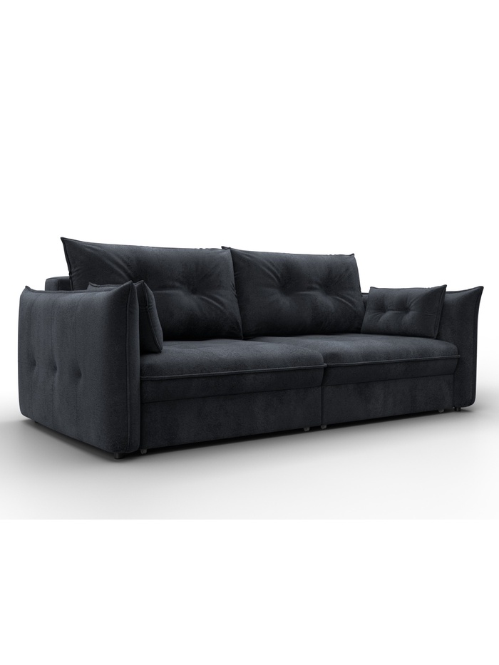 Диван прямой «Лига – 100», НПБ, механизм еврокнижка, велюр, цвет темно-серый - Фото 1