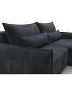 Диван угловой «Лига – 051», НПБ, механизм еврокнижка, угол универсальный, цвет темно-серый  (артикул 10998804)  большой выбор товаров оптом и в розницу по низким ценам с доставкой