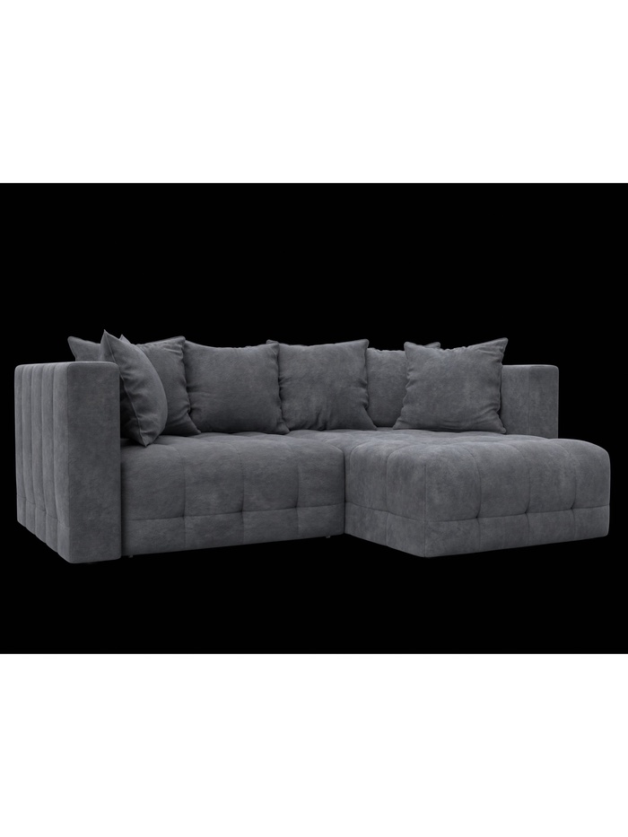 Диван угловой Лига-052 НПБ угол универсальный велюр BRUT 16, темно-серый