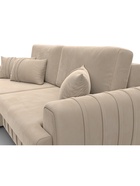 Диван угловой «Лига – 057», НПБ, механизм еврокнижка, угол левый, цвет бежевый  (артикул 10998811)  большой выбор товаров оптом и в розницу по низким ценам с доставкой