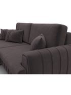 Диван угловой «Лига – 057», НПБ, механизм еврокнижка, угол левый, цвет коричневый  (артикул 10998813)  большой выбор товаров оптом и в розницу по низким ценам с доставкой