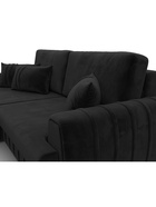 Диван угловой «Лига – 057», НПБ, механизм еврокнижка, угол левый, цвет черный  (артикул 10998814)  большой выбор товаров оптом и в розницу по низким ценам с доставкой