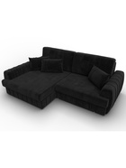 Диван угловой «Лига – 057», НПБ, механизм еврокнижка, угол левый, цвет черный  (артикул 10998814)  большой выбор товаров оптом и в розницу по низким ценам с доставкой