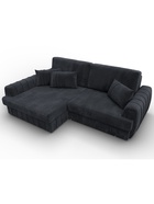 Диван угловой «Лига – 057», НПБ, механизм еврокнижка, угол левый, цвет темно-серый  (артикул 10998817)  большой выбор товаров оптом и в розницу по низким ценам с доставкой