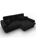 Диван угловой «Лига – 057», НПБ, механизм еврокнижка, угол правый, цвет черный  (артикул 10998822)  большой выбор товаров оптом и в розницу по низким ценам с доставкой