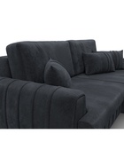 Диван угловой «Лига – 057», НПБ, механизм еврокнижка, угол правый, цвет темно-серый  (артикул 10998825)  большой выбор товаров оптом и в розницу по низким ценам с доставкой