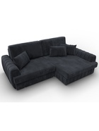 Диван угловой «Лига – 057», НПБ, механизм еврокнижка, угол правый, цвет темно-серый  (артикул 10998825)  большой выбор товаров оптом и в розницу по низким ценам с доставкой