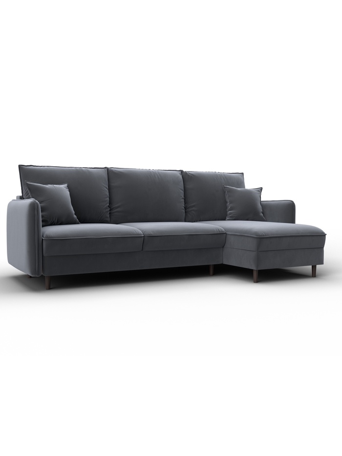 Диван угловой «Лига - 064», НПБ, механизм тик-так, угол универсальный, цвет серый