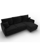 Диван угловой «Лига – 064», НПБ, механизм тик-так, угол универсальный, цвет черный  (артикул 10998829)  большой выбор товаров оптом и в розницу по низким ценам с доставкой