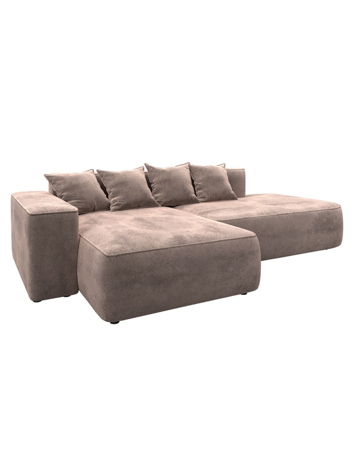 Диван угловой «Лига - 065», ППУ, механизм еврокнижка, угол левый, цвет бежевый