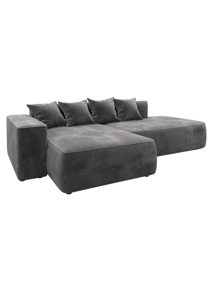 Диван угловой «Лига - 065», ППУ, механизм еврокнижка, угол левый, цвет серый