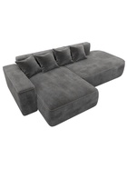 Диван угловой «Лига – 065», ППУ, механизм еврокнижка, угол левый, цвет серый  (артикул 10998835)  большой выбор товаров оптом и в розницу по низким ценам с доставкой