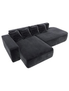 Диван угловой «Лига – 065», ППУ, механизм еврокнижка, угол левый, цвет темно-серый  (артикул 10998836)  большой выбор товаров оптом и в розницу по низким ценам с доставкой