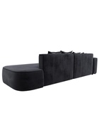 Диван угловой «Лига – 065», ППУ, механизм еврокнижка, угол левый, цвет темно-серый  (артикул 10998836)  большой выбор товаров оптом и в розницу по низким ценам с доставкой