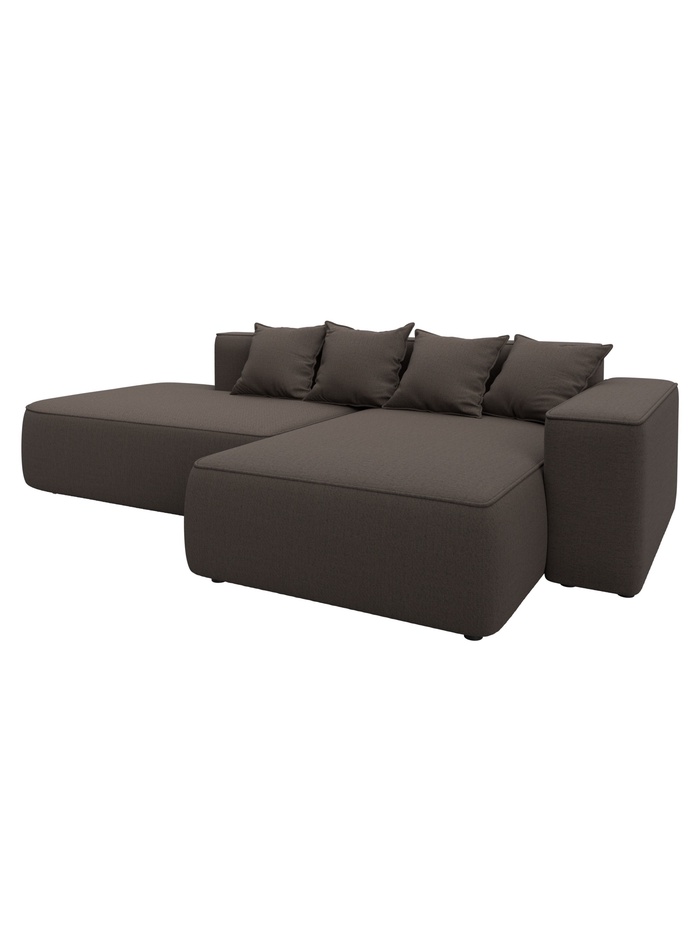 Диван угловой «Лига - 065», ППУ, механизм еврокнижка, угол правый, цвет коричневый