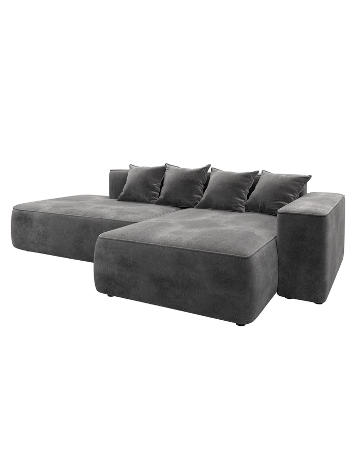 Диван угловой «Лига - 065», ППУ, механизм еврокнижка, угол правый, цвет серый