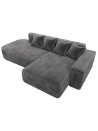 Диван угловой «Лига – 065», ППУ, механизм еврокнижка, угол правый, цвет серый  (артикул 10998842)  большой выбор товаров оптом и в розницу по низким ценам с доставкой