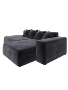 Диван угловой «Лига – 065», ППУ, механизм еврокнижка, угол правый, цвет темно-серый  (артикул 10998843)  большой выбор товаров оптом и в розницу по низким ценам с доставкой