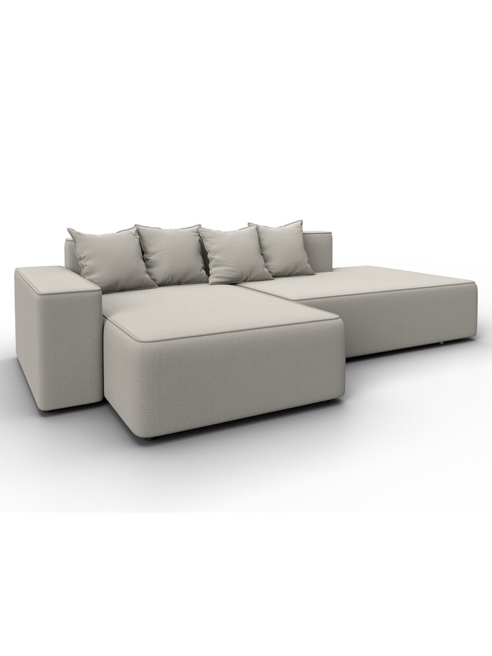 Диван угловой «Лига - 079», ППУ, механизм еврокнижка, угол левый, цвет бежевый