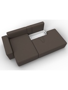 Диван угловой «Лига – 079», ППУ, механизм еврокнижка, угол левый, цвет коричневый  (артикул 10998845)  большой выбор товаров оптом и в розницу по низким ценам с доставкой