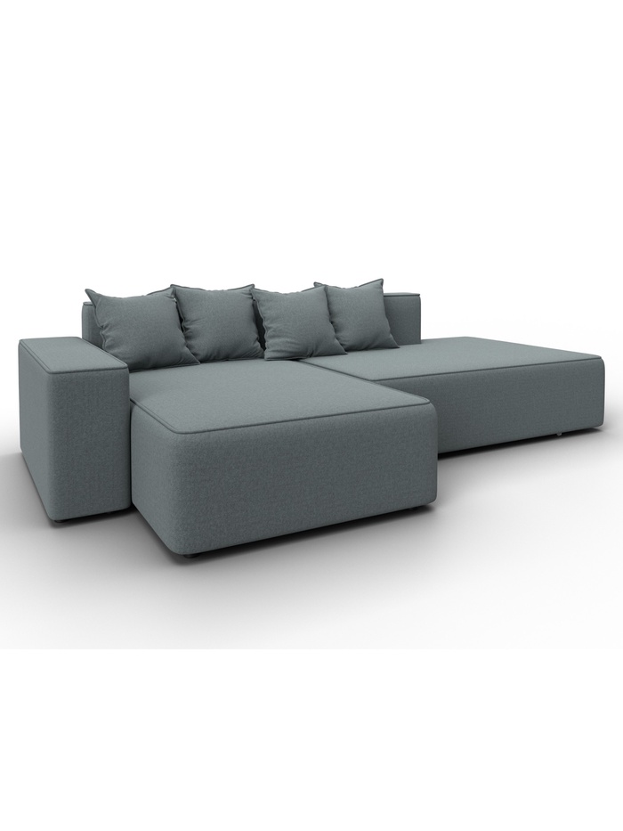 Диван угловой «Лига - 079», ППУ, механизм еврокнижка, угол левый, цвет серый