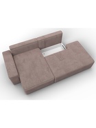 Диван угловой «Лига – 079», ППУ, механизм еврокнижка, угол левый, цвет бежевый  (артикул 10998847)  большой выбор товаров оптом и в розницу по низким ценам с доставкой