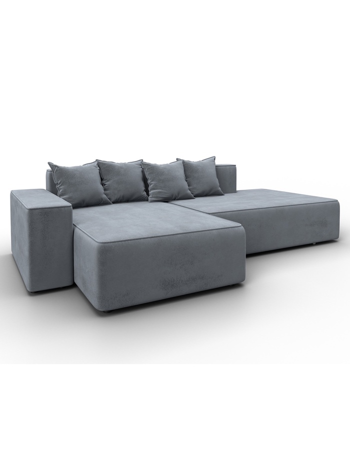 Диван угловой «Лига - 079», ППУ, механизм еврокнижка, угол левый, цвет серый