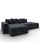 Диван угловой «Лига – 079», ППУ, механизм еврокнижка, угол левый, цвет темно-серый  (артикул 10998849)  большой выбор товаров оптом и в розницу по низким ценам с доставкой