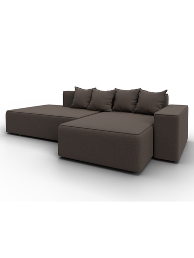 Диван угловой «Лига - 079», ППУ, механизм еврокнижка, угол правый, цвет коричневый