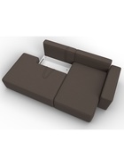 Диван угловой «Лига – 079», ППУ, механизм еврокнижка, угол правый, цвет коричневый  (артикул 10998852)  большой выбор товаров оптом и в розницу по низким ценам с доставкой