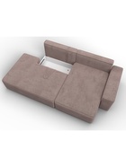 Диван угловой «Лига – 079», ППУ, механизм еврокнижка, угол правый, цвет бежевый  (артикул 10998854)  большой выбор товаров оптом и в розницу по низким ценам с доставкой